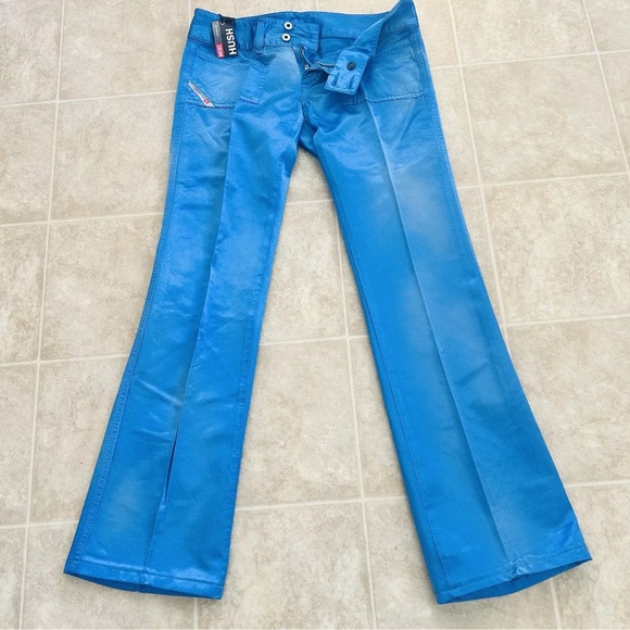 NWT  Diesel Women Satin Pants Low Rise Color Wash 27 in Cotton Blend Y2K - Picture 4 of 11